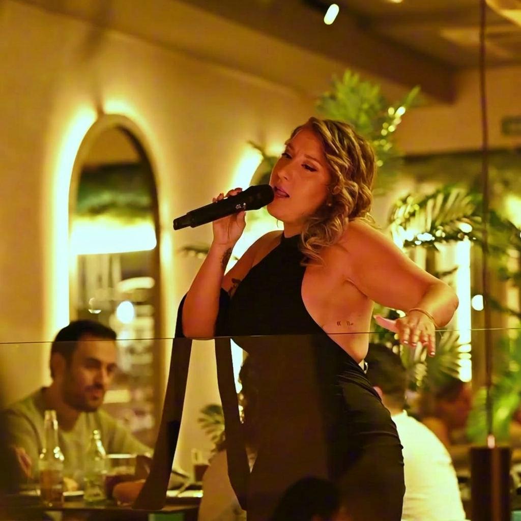 Cantante en directo en Bacanal